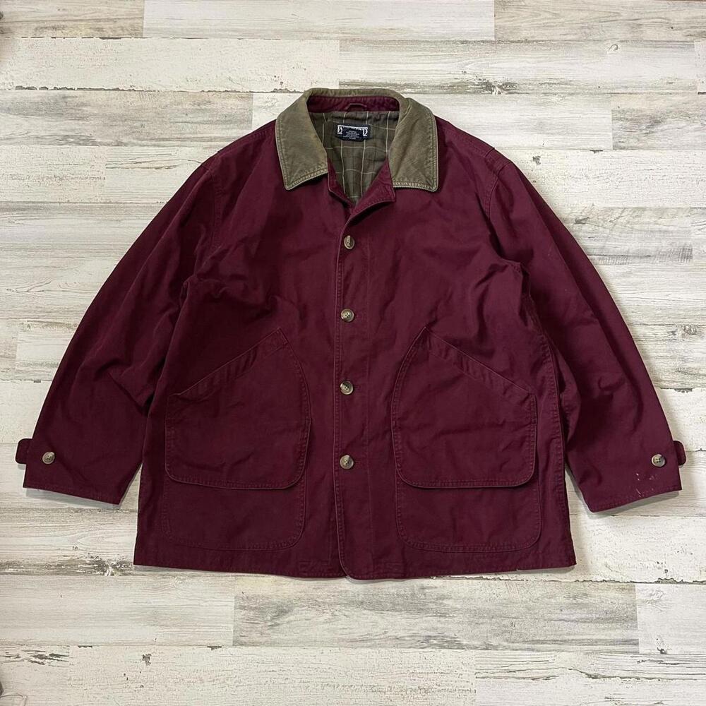 Vintage Lands End Burgundy Corduroy Barn Chore Jacket XL
